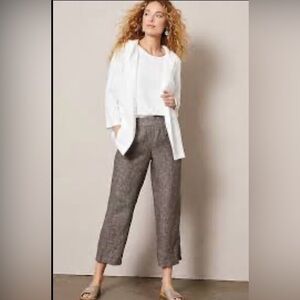 J Jill Women's brown linen crop pants